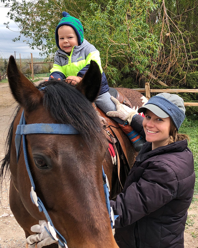 Derricks son on a horse