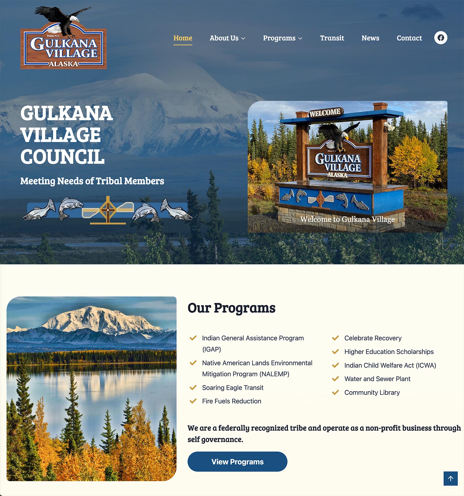 Gulkana Village Website Screenshot