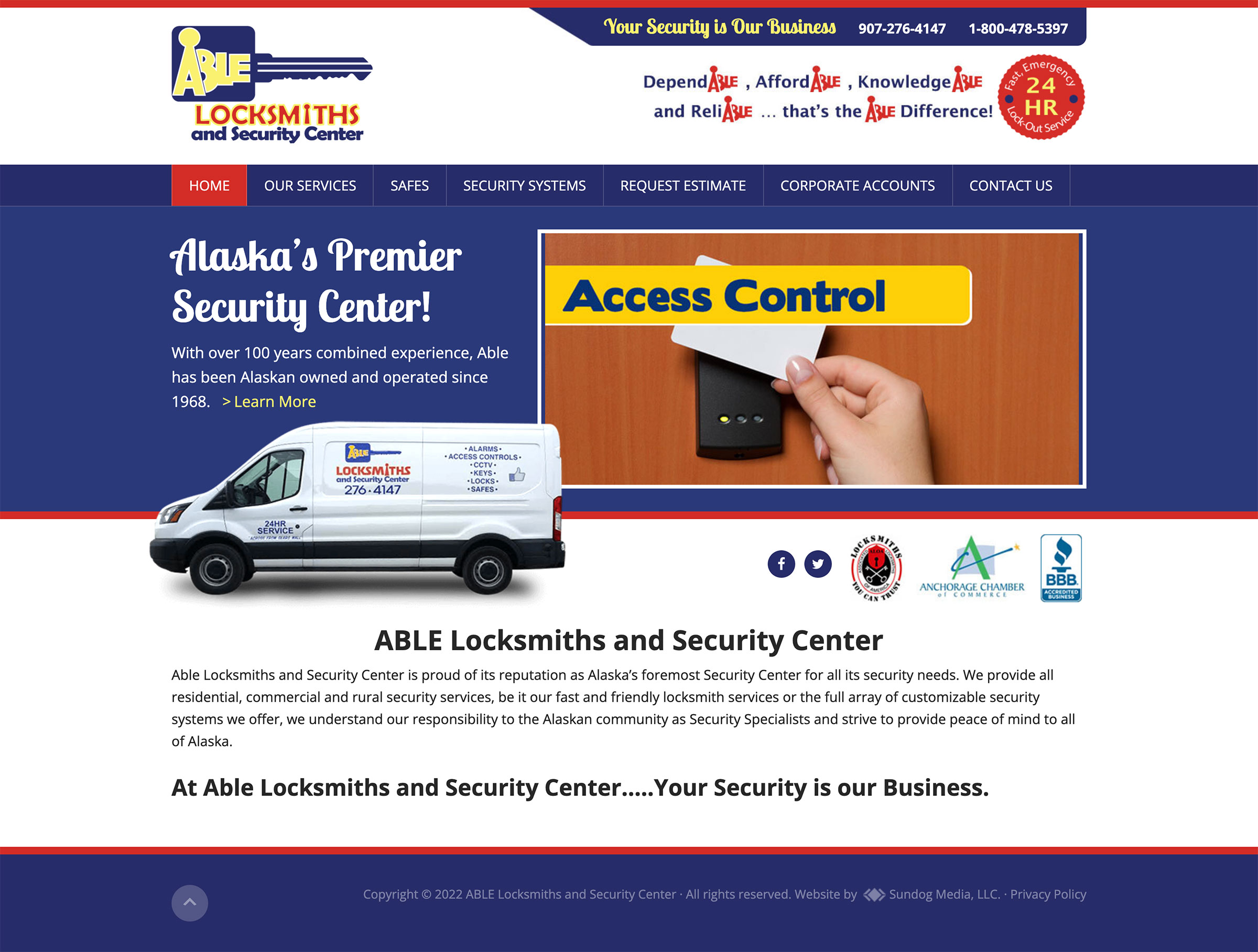 ablelocksmith Homepage Screenshot