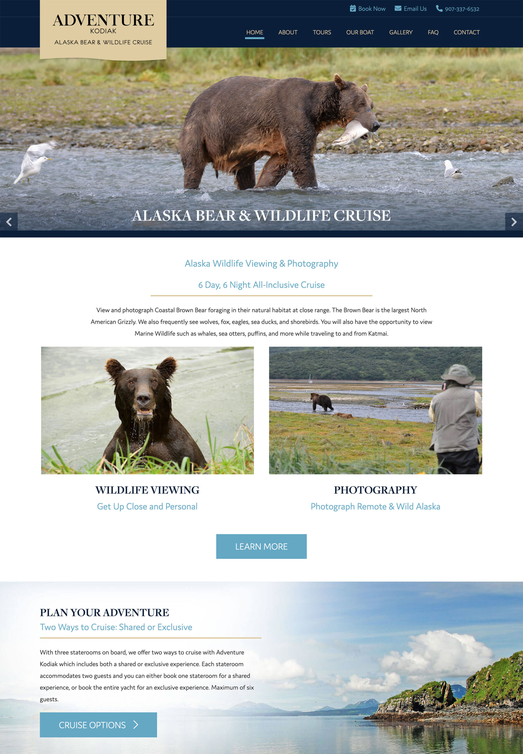 Adventure Kodiak Homepage Screenshot