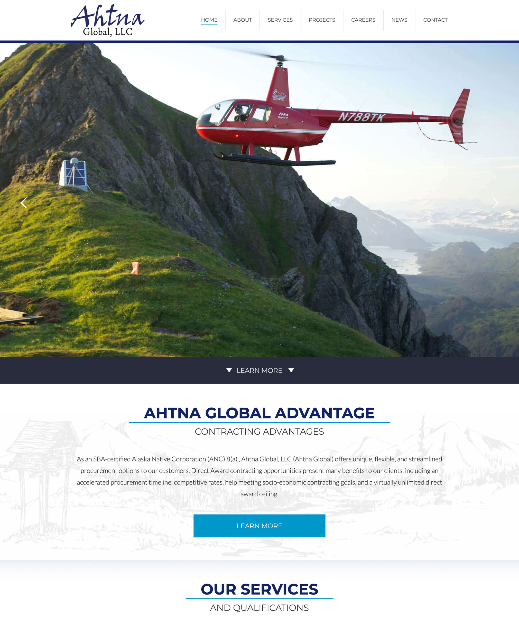 Ahtna Global Homepage Screenshot