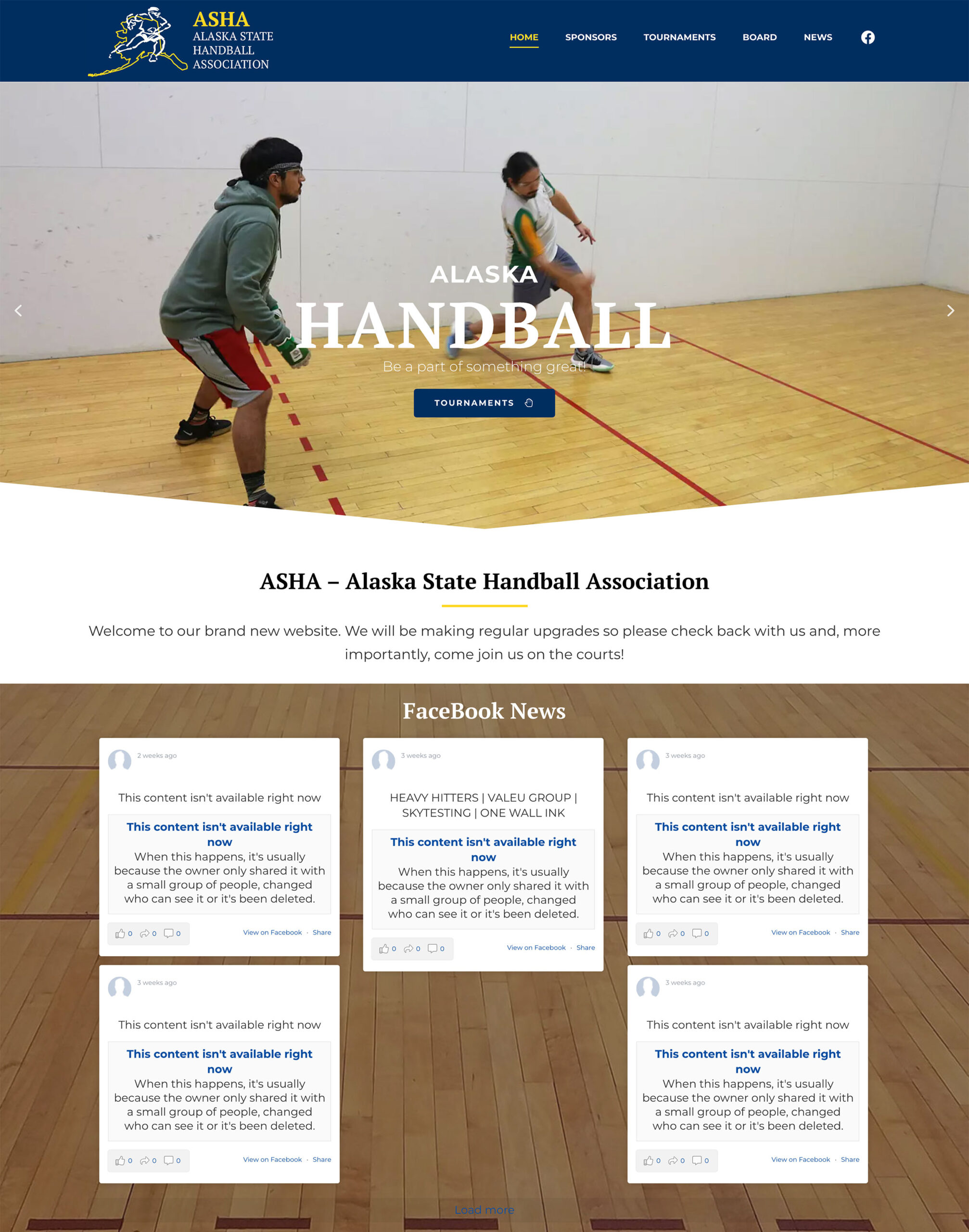 alaskahandball Homepage Screenshot