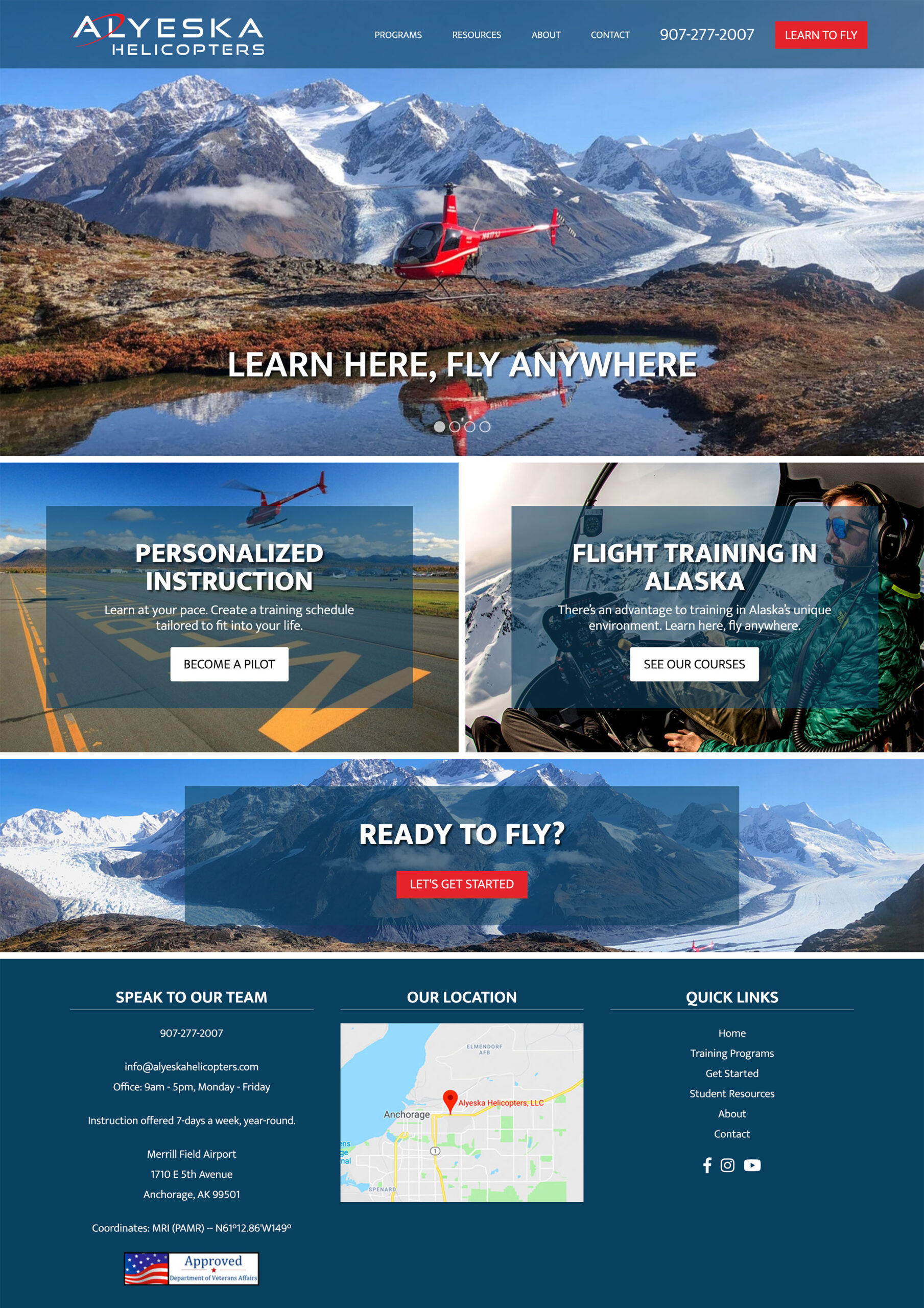 Alyeska Helicopters Homepage Screenshot