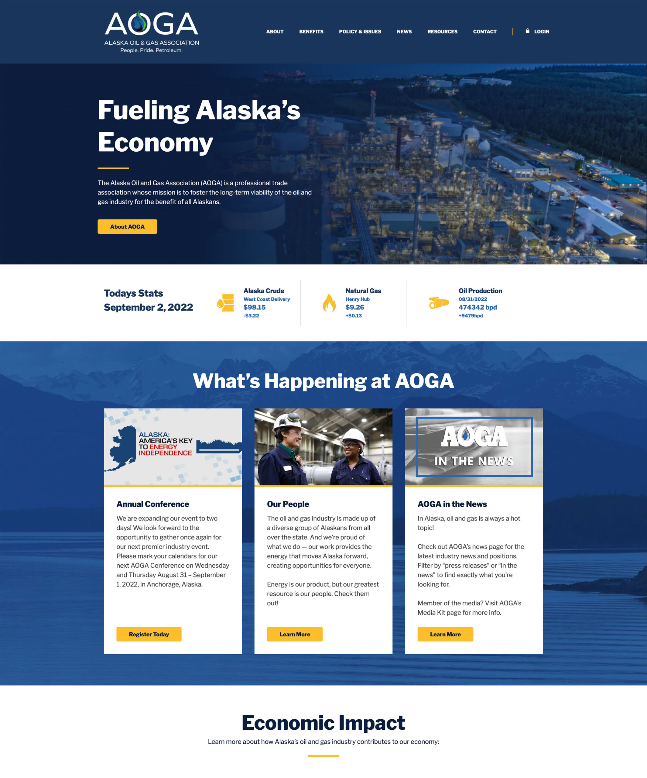 AOGA Homepage Screenshot