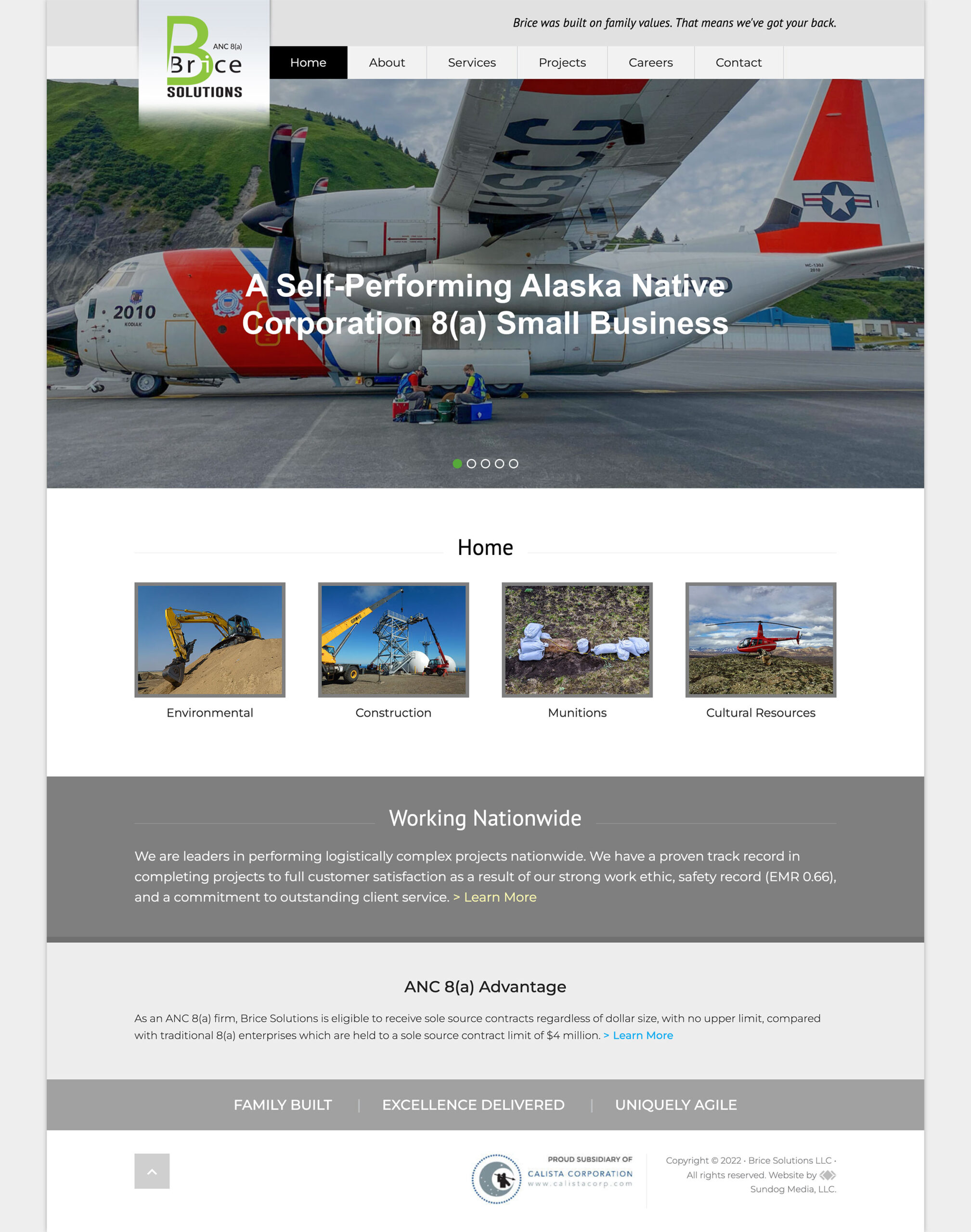 brice Solutions Homepage Screenshot