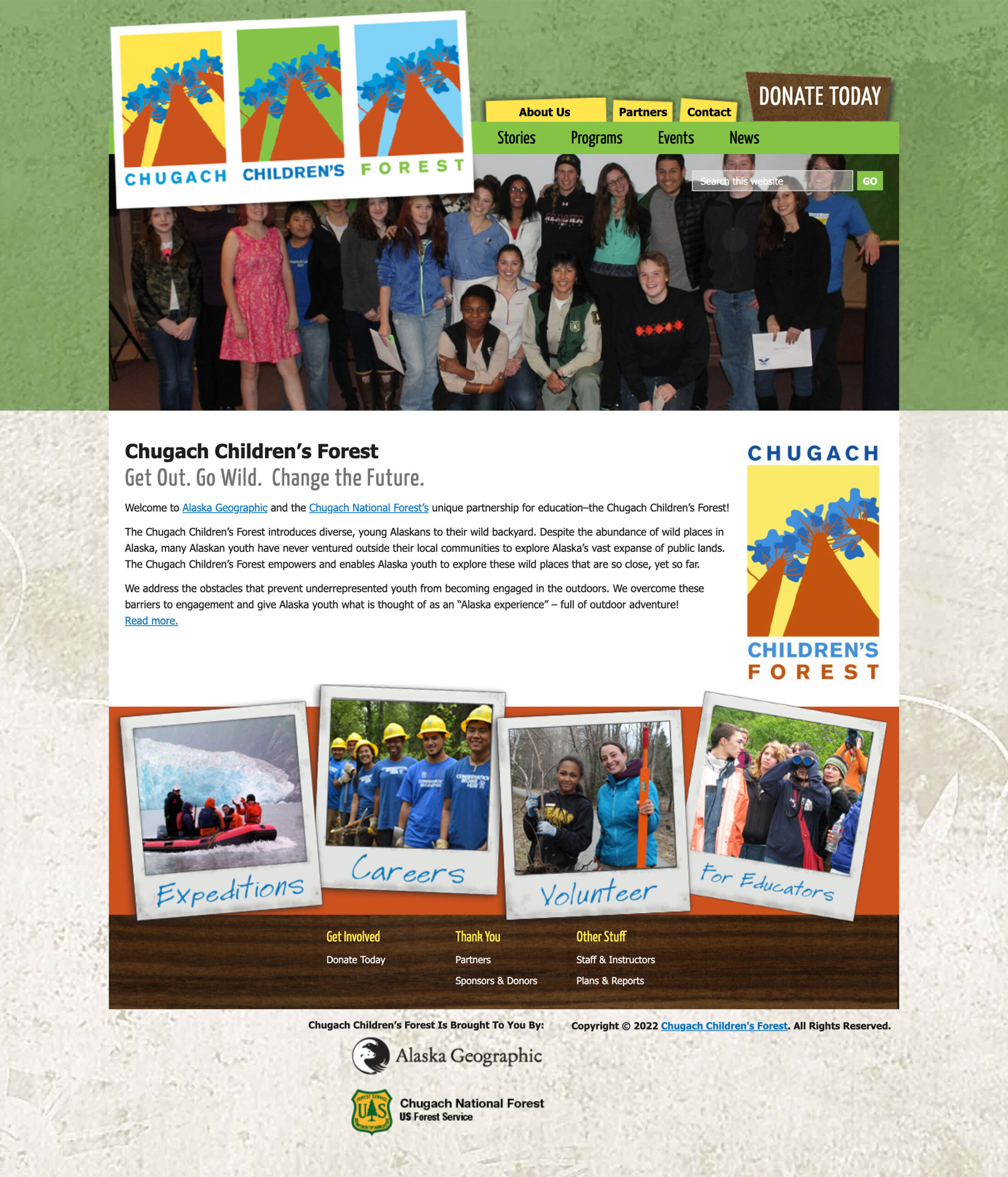 chugachchildrensforest Homepage Screenshot