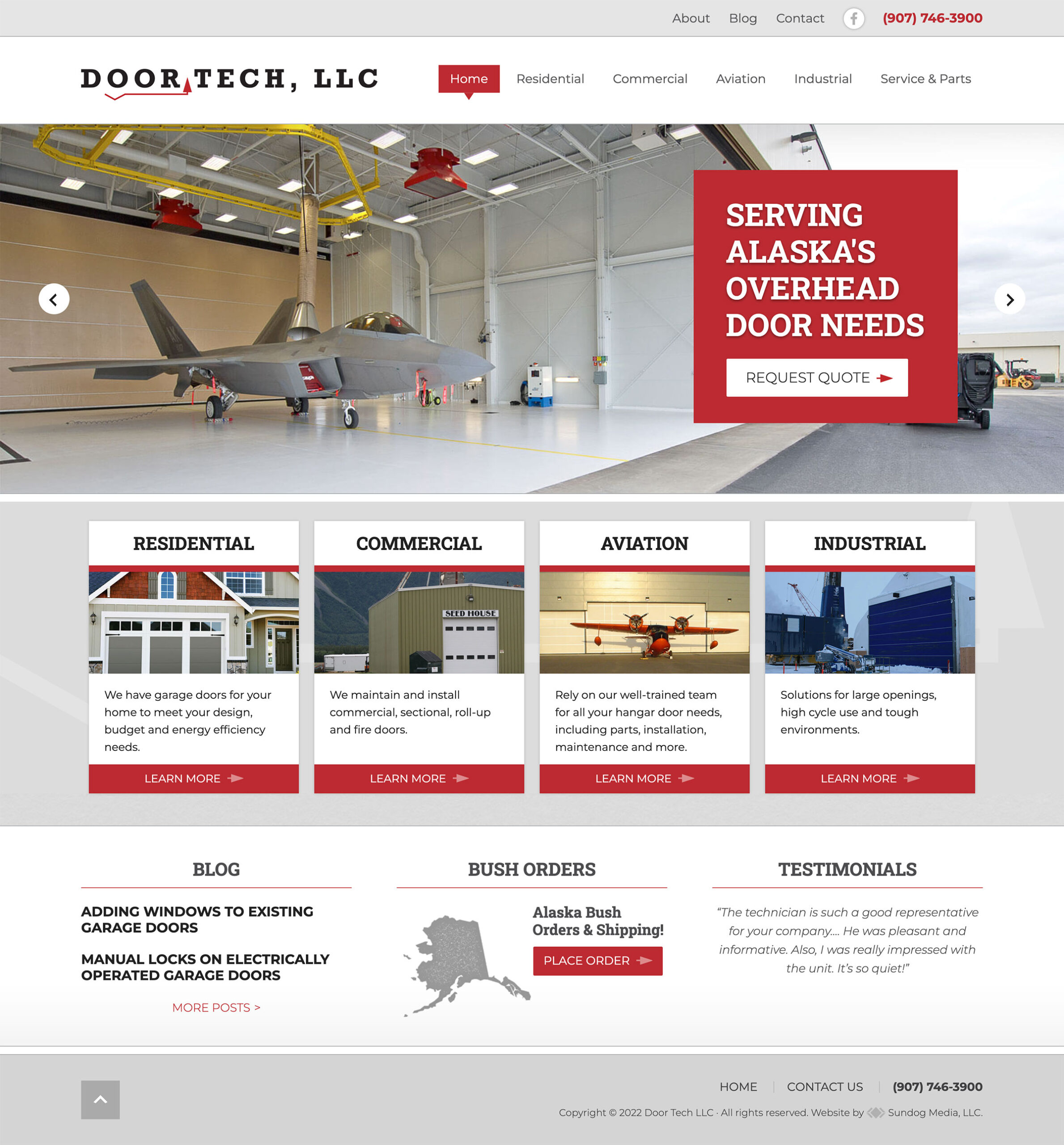 Door Tech, LLC Homepage Screenshot