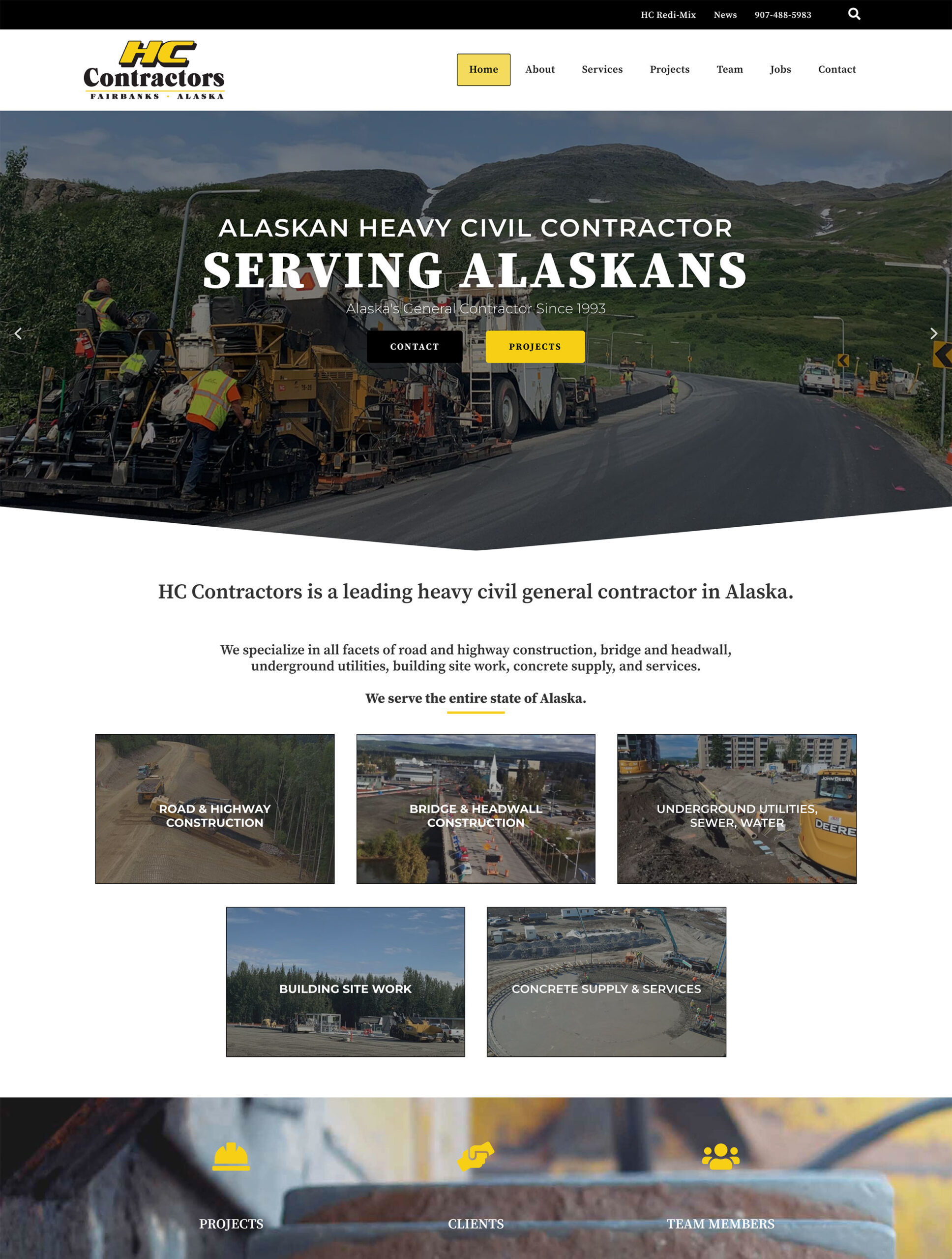 hc-contractors Homepage Screenshot