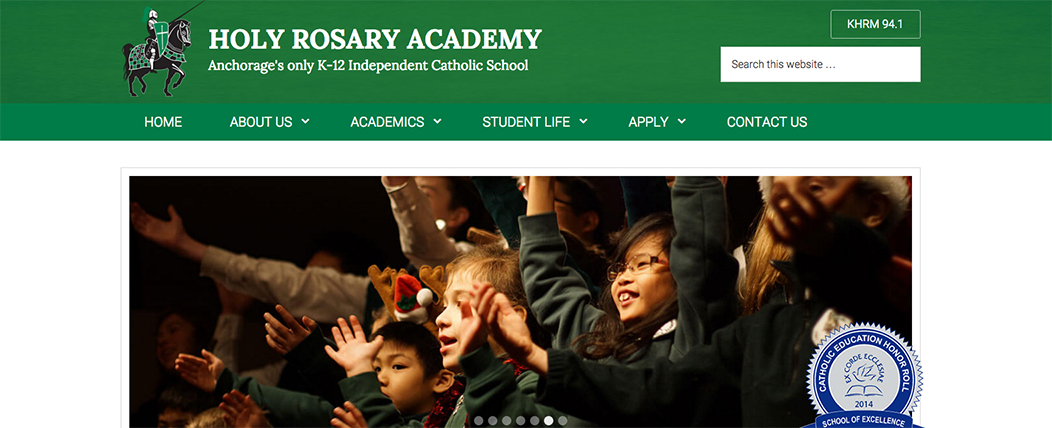 Holy rosary academy website image