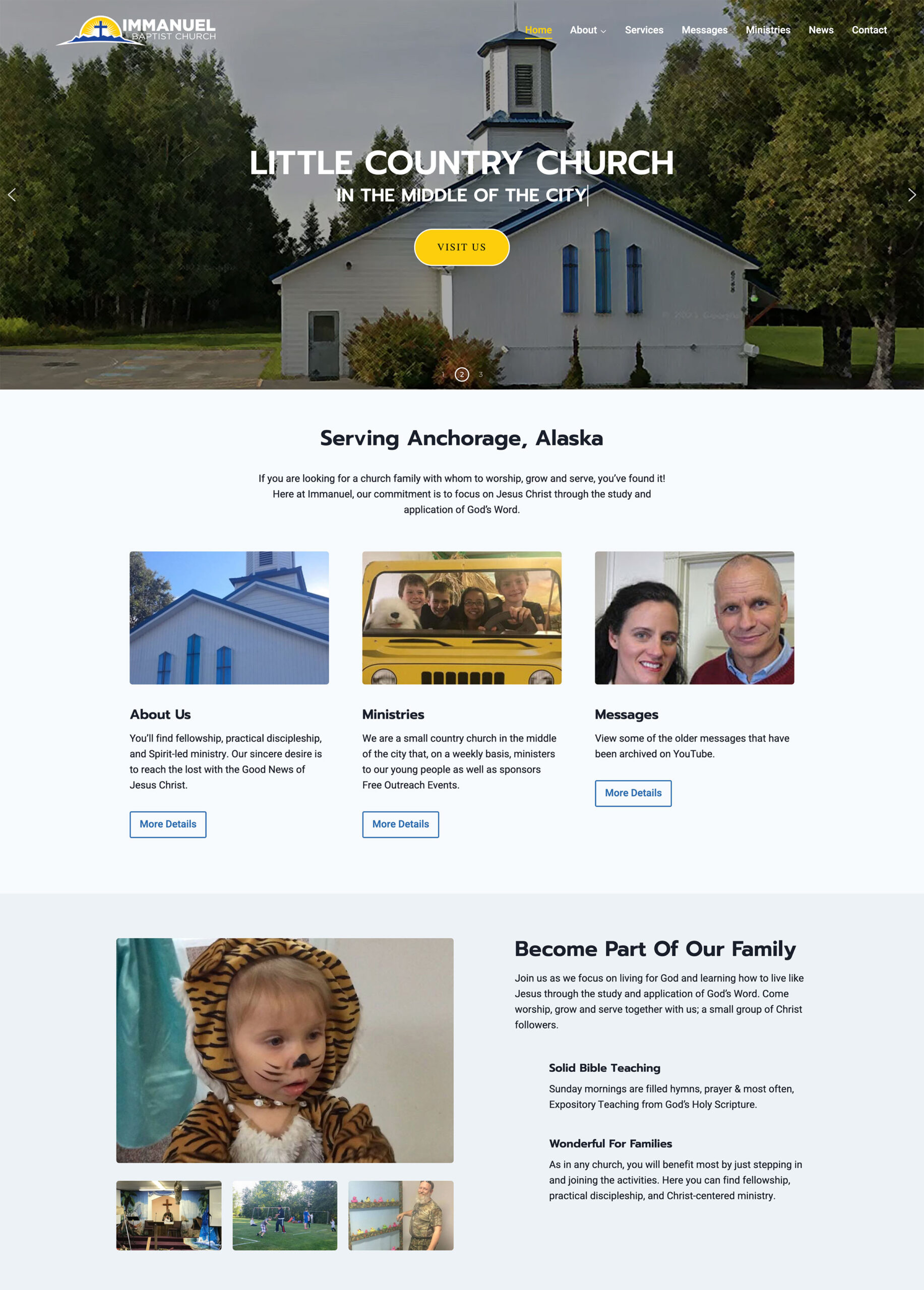 Immanuel Baptist Church Homepage Screenshot
