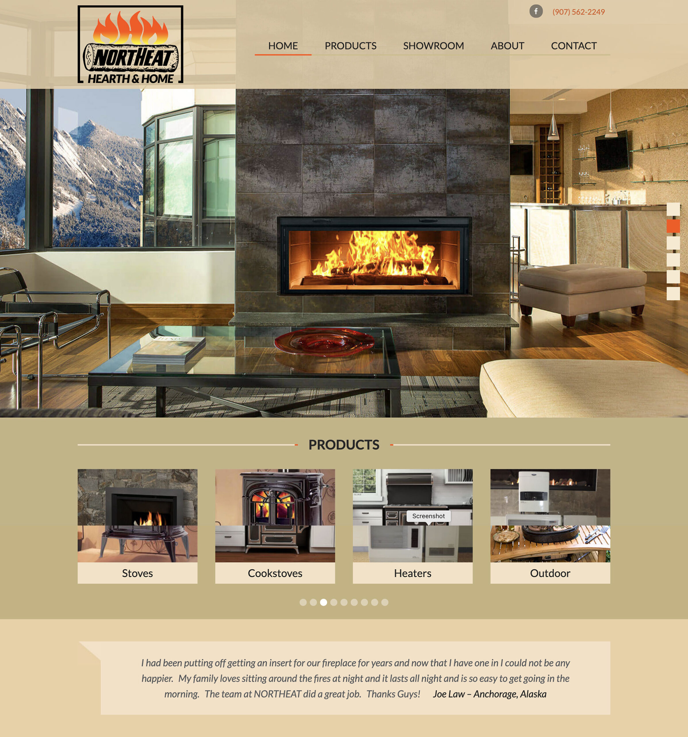 NortHeat Hearth & Home Homepage Screenshot