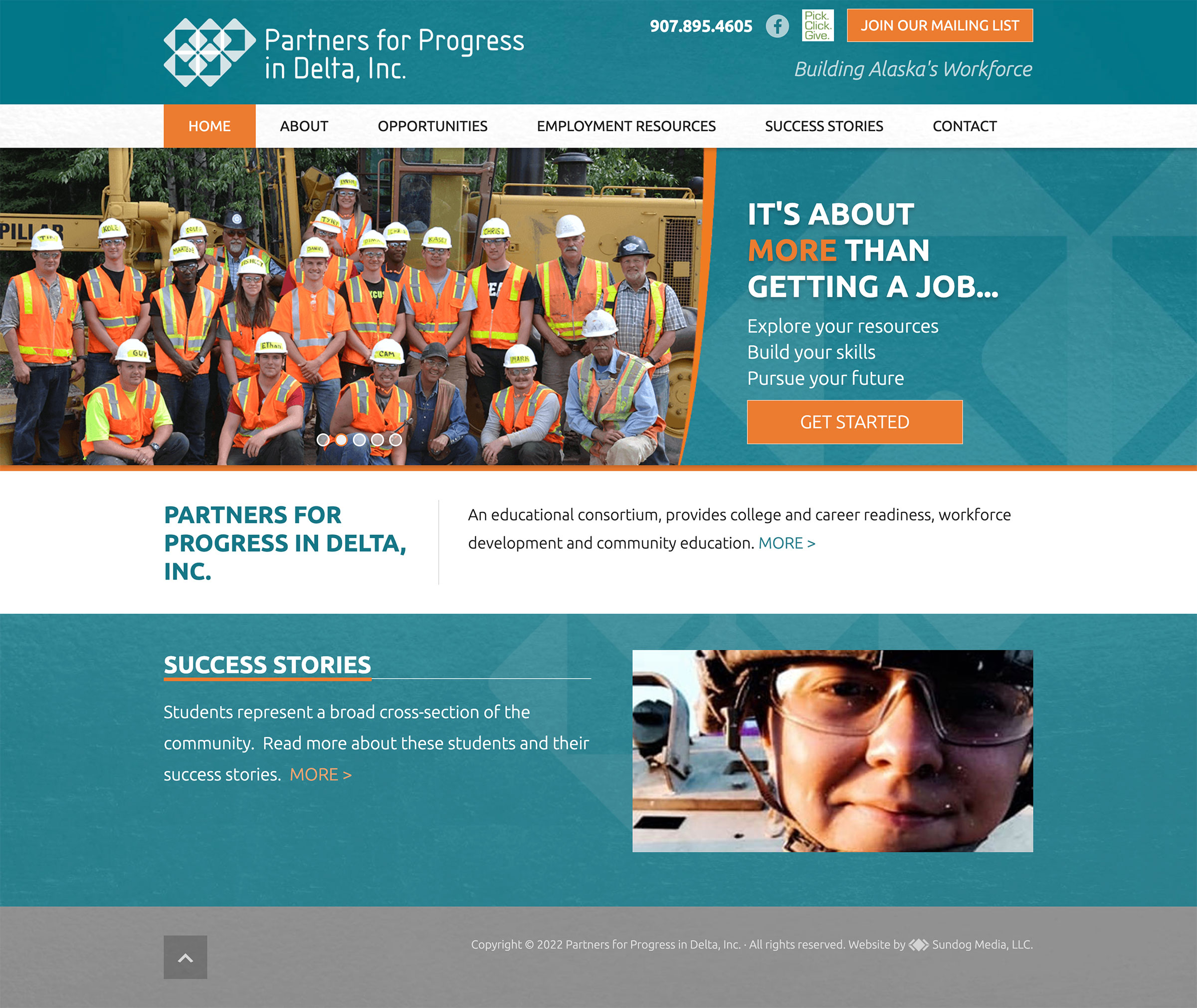 Partners for Progress in Delta, INC. Homepage Screenshot