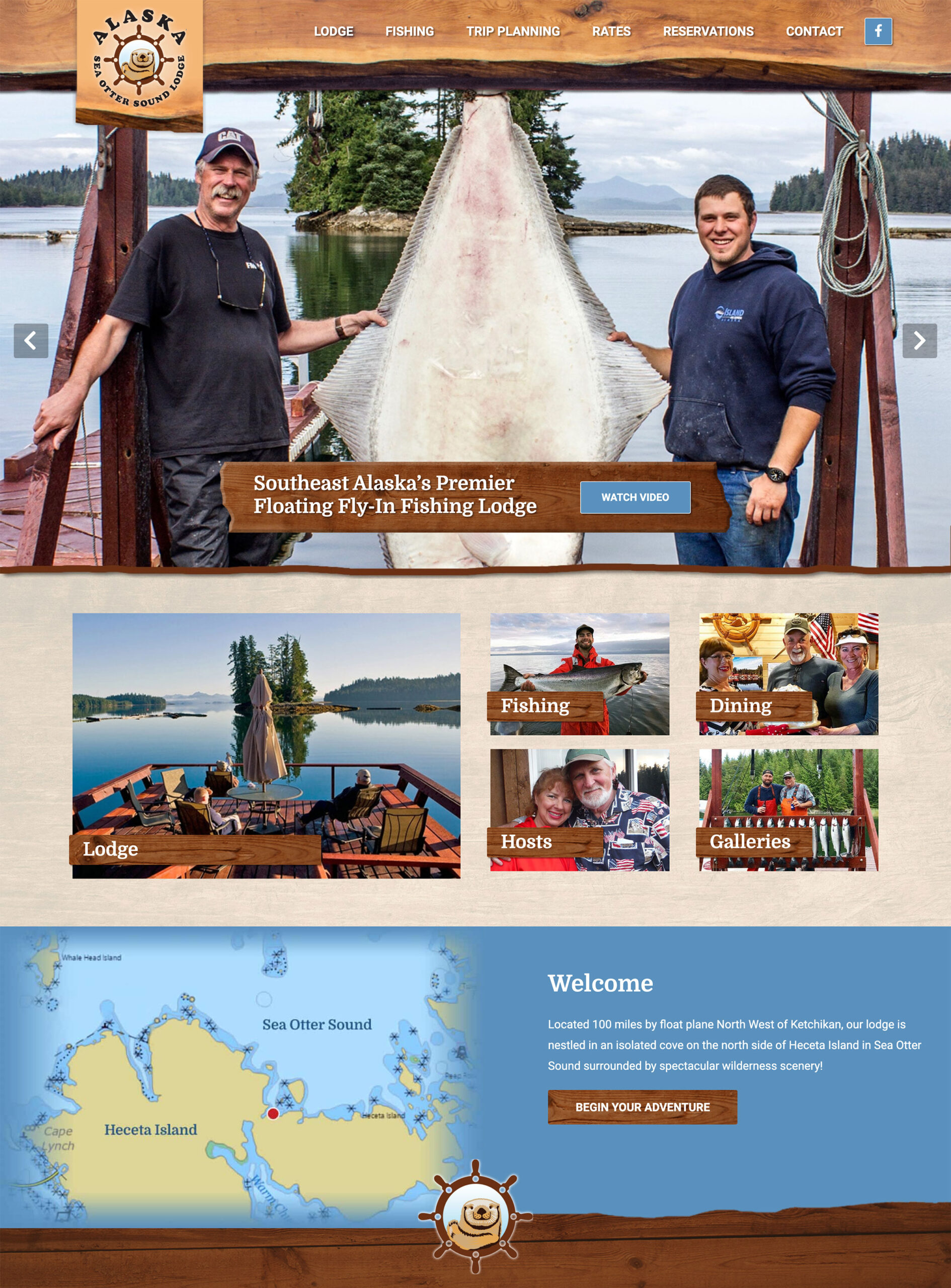 Alaska Sea Otter Sound Lodge Homepage Screenshot