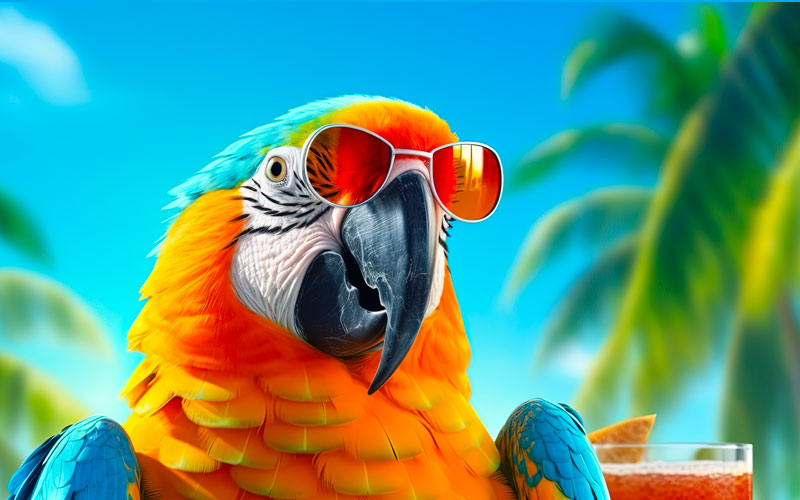 Parrot in sunglasses
