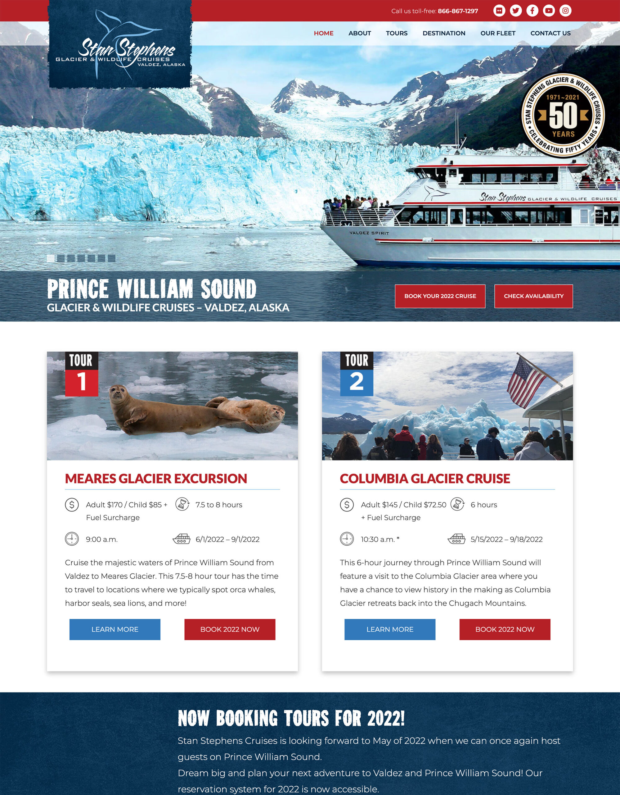 Stan Stephens Cruises Homepage Screenshot