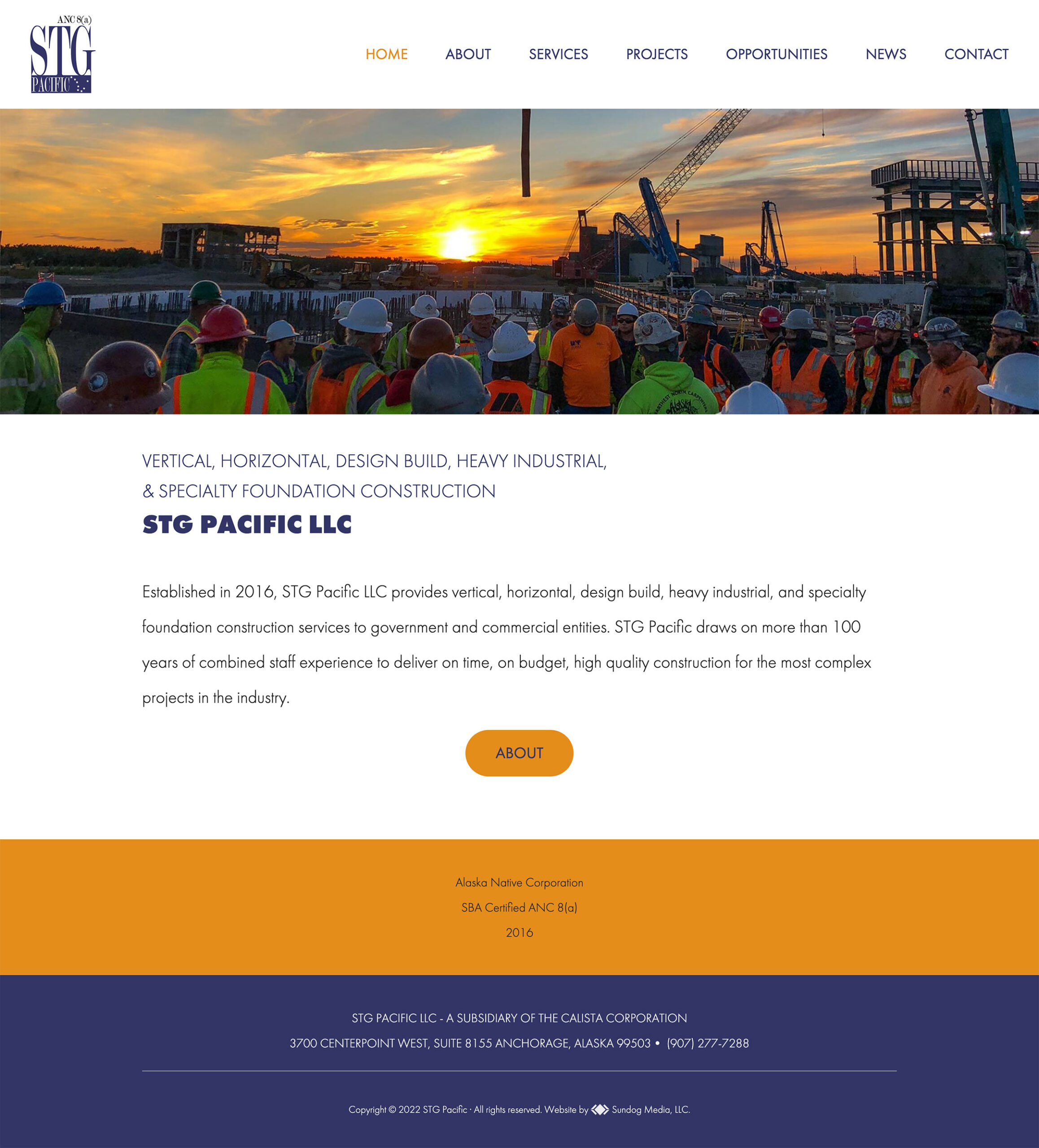 STG Pacific Homepage Screenshot
